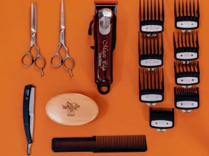 Hair clipper kit and comb and scissors