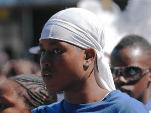 young man wearing a durag