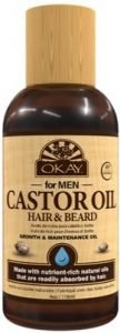 OKAY | Men's Castor Oil Beard and Hair Growth Oil Lightweight | For All Hair Types & Textures | Stimulates Hair Growth | Readily Absorbed | Free of Silicone & Paraben | 4 oz , brown Castor Oil
