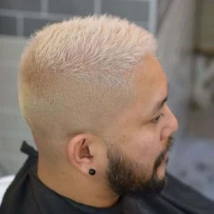 Bald Fade With A Blonde Crown