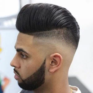 Pompadour with Disconnected Skin Fade
