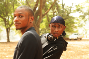 One guy balding - one guy wearing a durag